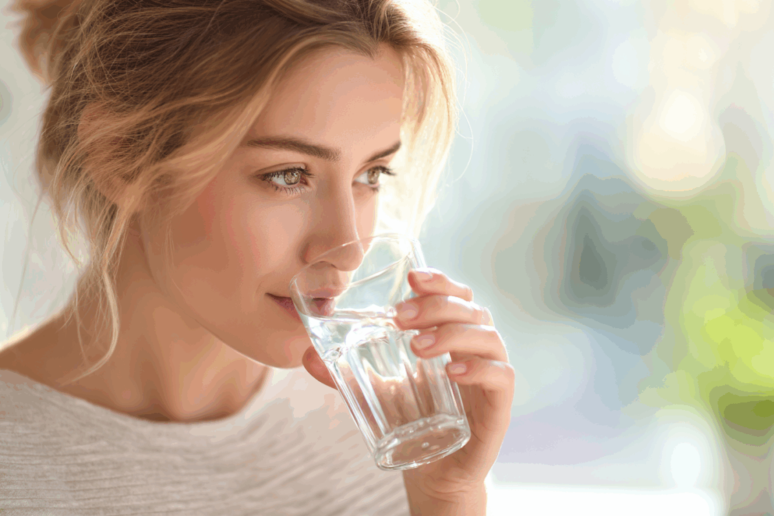 femme buvant de l'eau